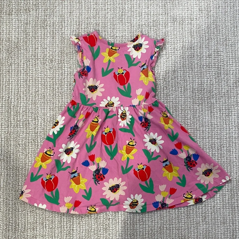 Mini Boden Pink Dress with Colorful Floral Print - Picture 5 of 5